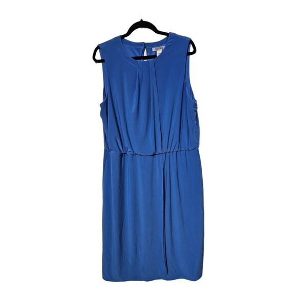 WHITE HOUSE BLACK MARKET Sleeveless Dark Powder Blue Dress - Size X-Large - Picture 1 of 10